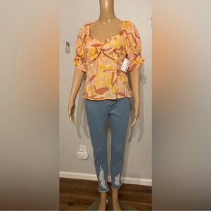 Nine West Vibrant Floral Blouse